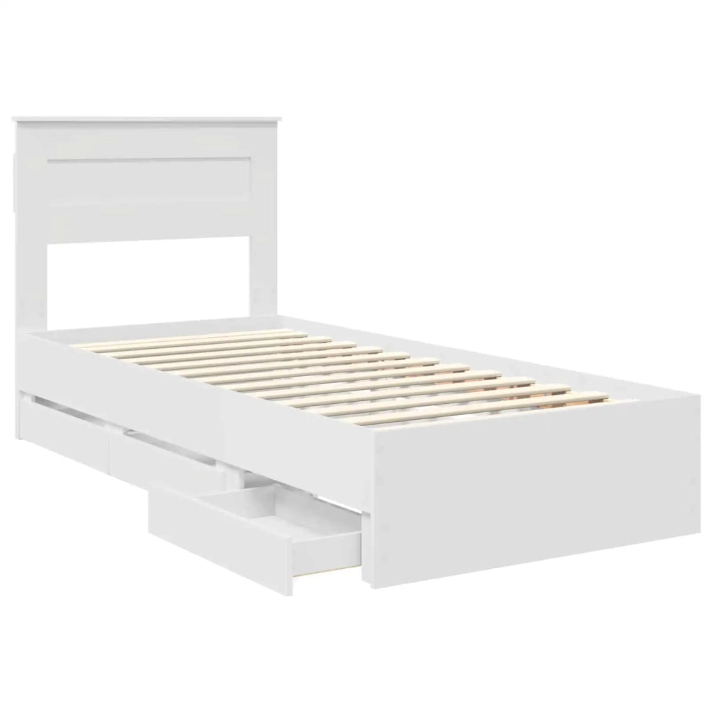 Struttura del letto-Giroletto-Rete del Letto Bianco 100 x 200 cm Legno Ingegnerizzato 690480