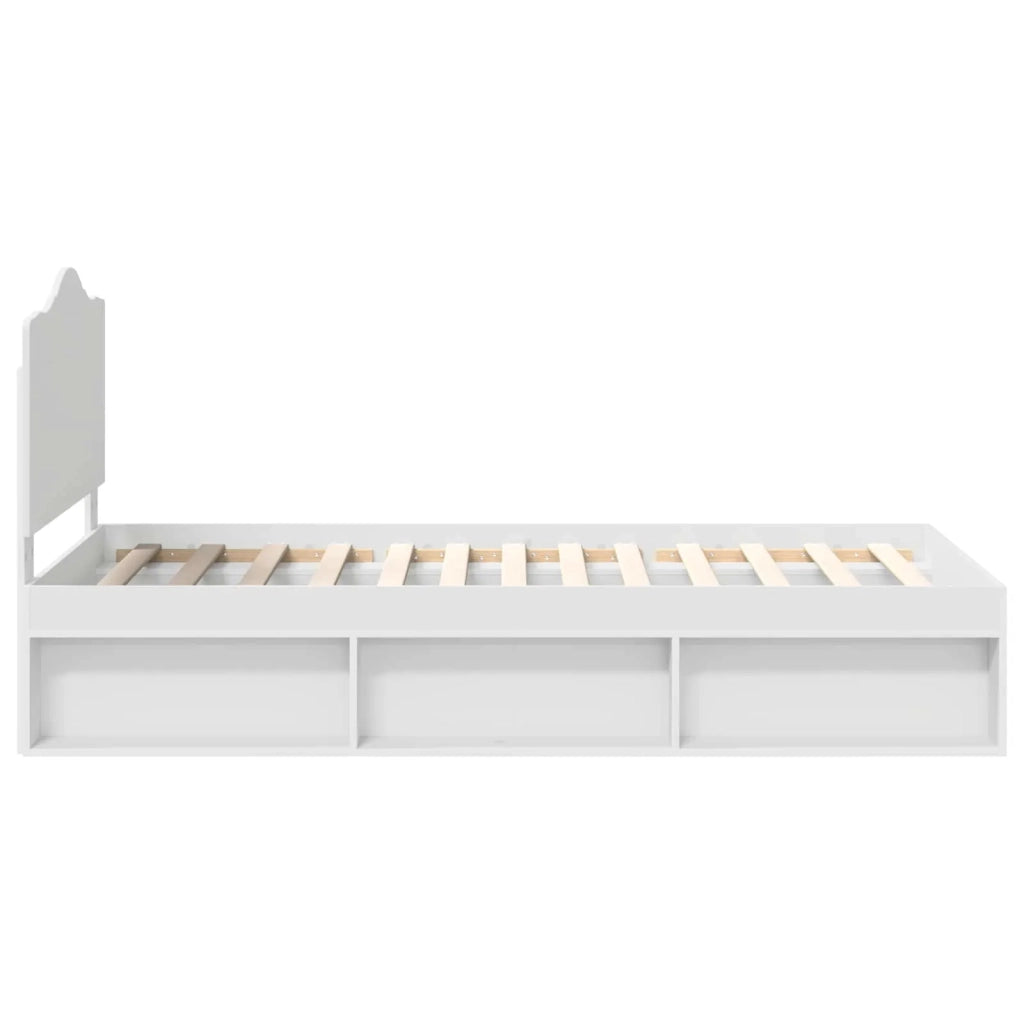 Letto singolo | Letto per adulti | Struttura del letto Bianco 100 x 200 cm Pino massello