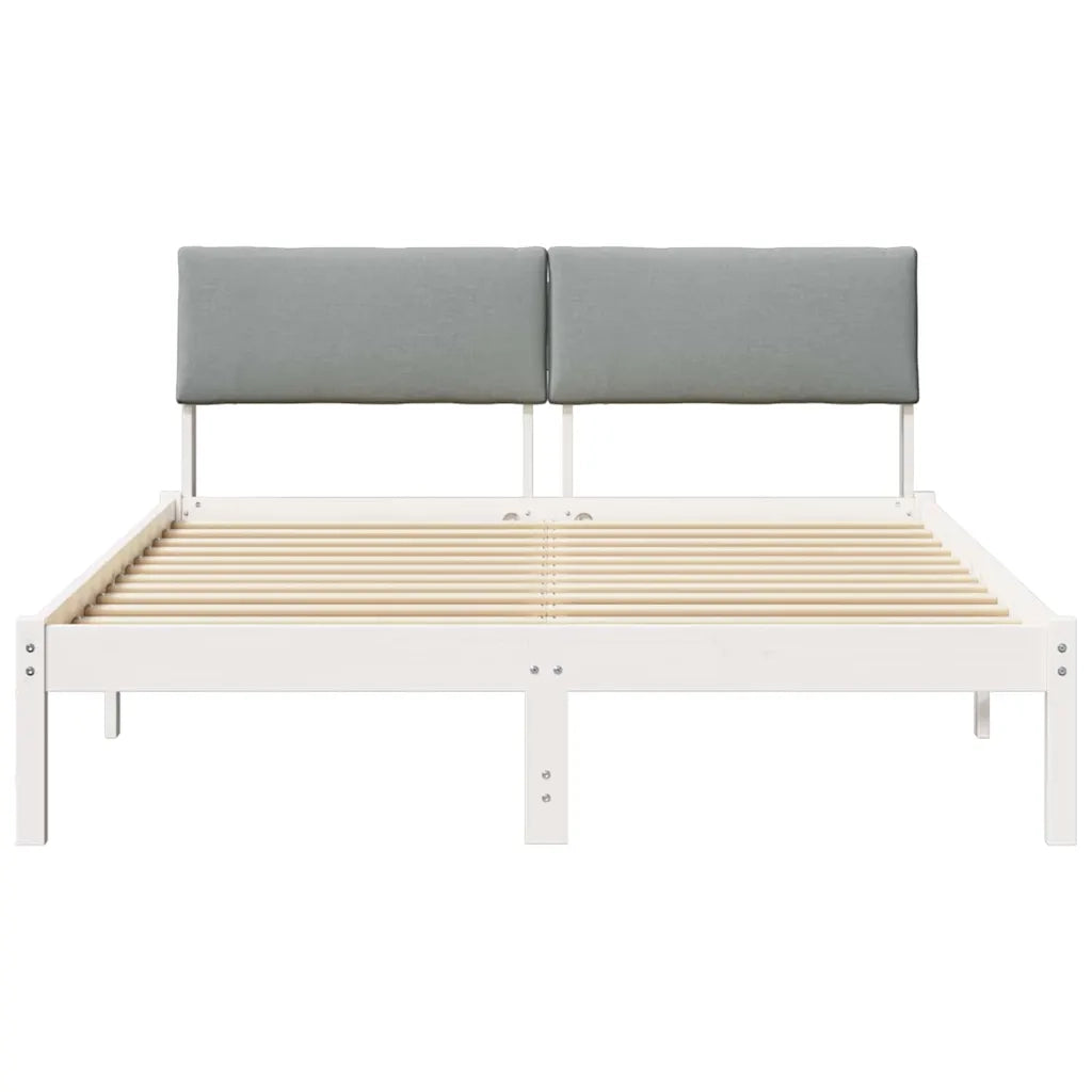 Letto matrimoniale | Letto per adulti | Struttura del Letto Bianco e grigio chiaro 160 x 200 cm