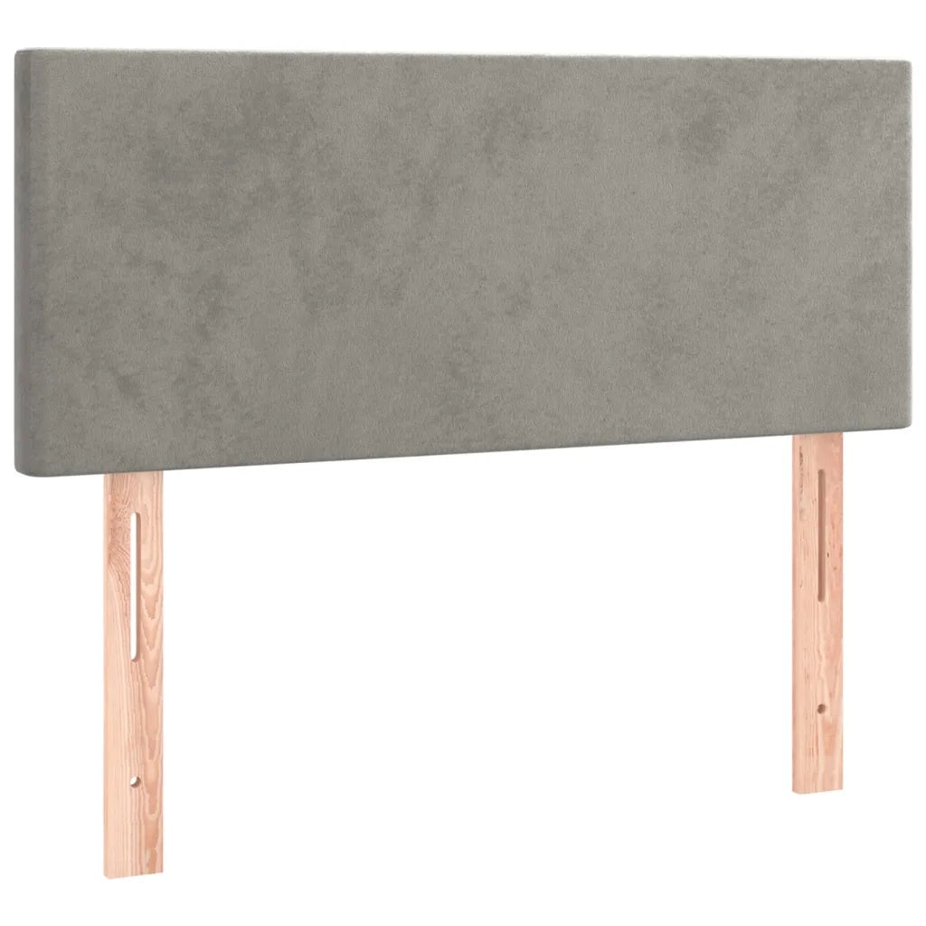 Letto singolo | Letto per adulti | Giroletto a Molle con Materasso Grigio Chiaro 100x200cm Velluto