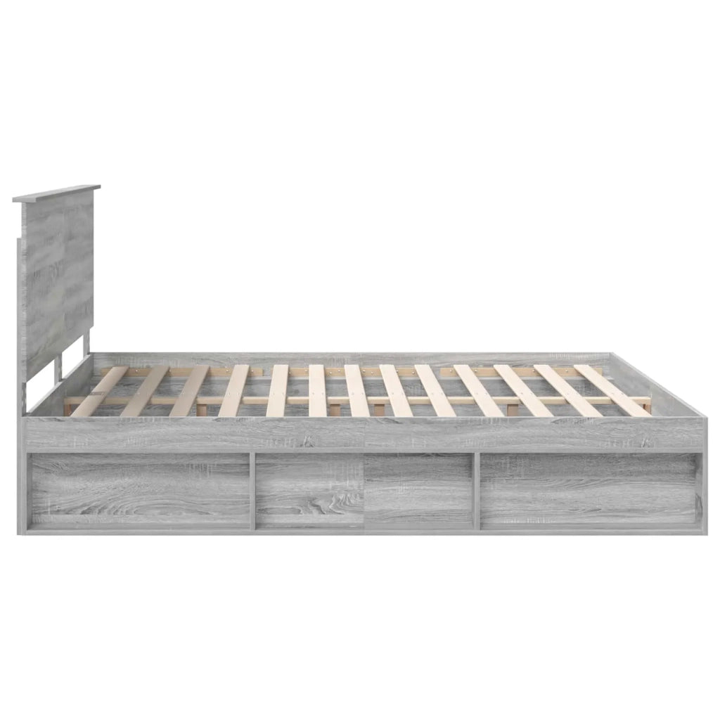 Struttura del letto Grigio Sonoma 200 x 200 cm Pino massello 3409314