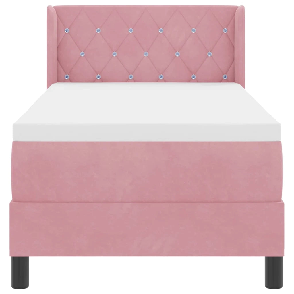 Letto a molle con materasso Rosa 200 x 80 cm Poliestere