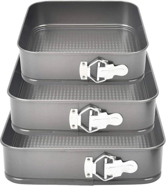 Torta quadrata 24/26/28 cm con maniglia e rivestimento antiaderente - forma per torta in acciaio inossidabile - cottura Springvorm