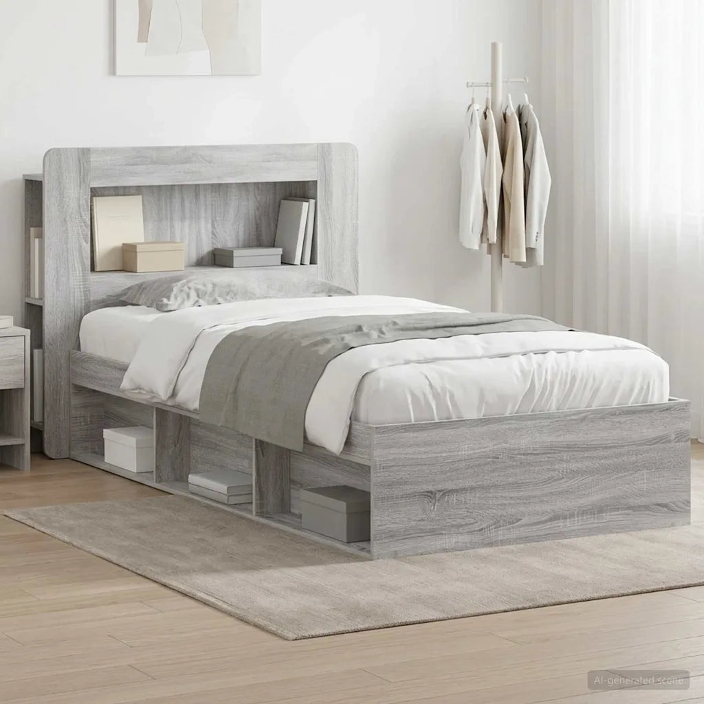 Telaio del letto con storage Sonoma grigio 75 x 190 cm 3433426