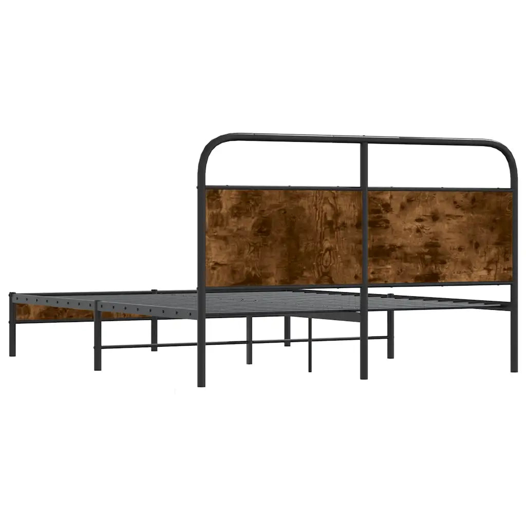 Giroletto senza Materasso-Struttura Letto Rovere Fumo 160x200 cm in Truciolato 476522