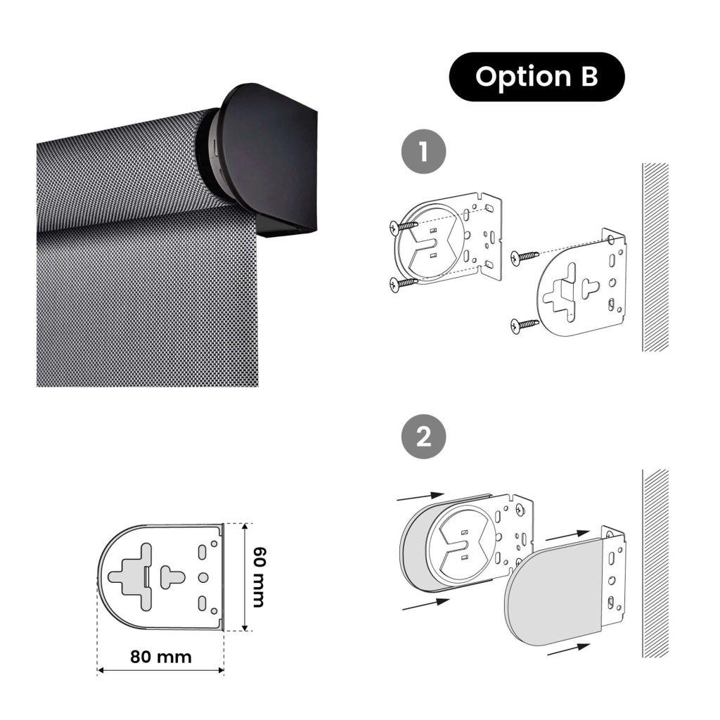 Tende a Rullo Motorizzate Screen Premium con finiture in alluminio Tessuto Tecnico con Motore e Telecomando  Grigio Scuro 200x250 cm