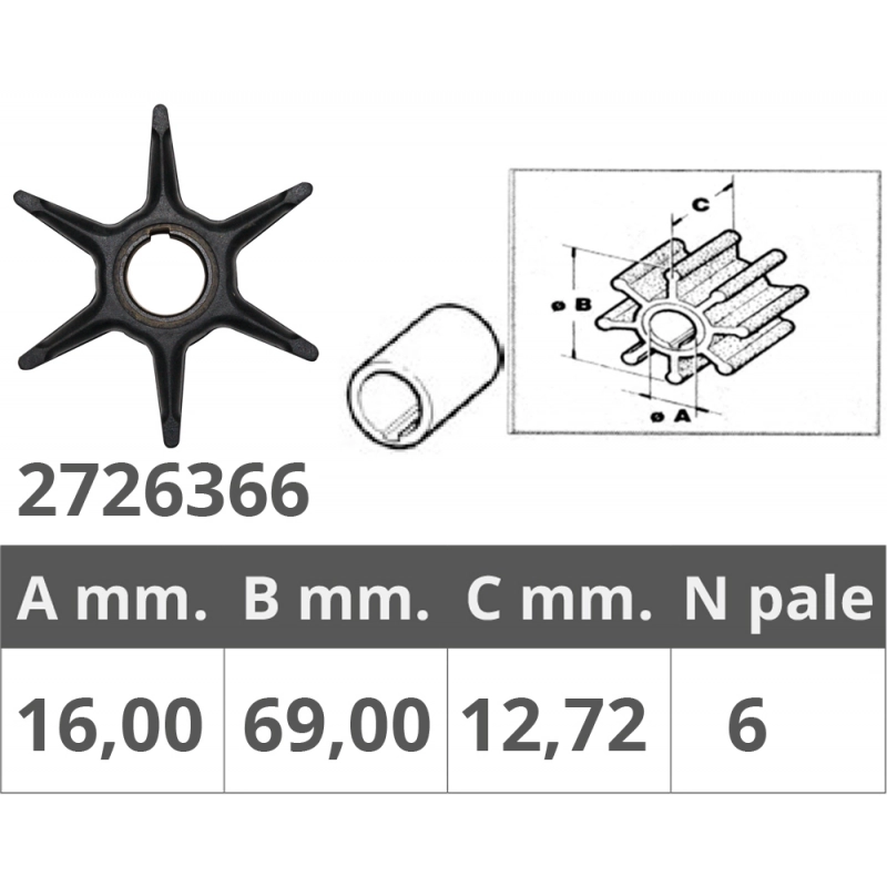 GIRANTE EVINRUDE 2T 25,30,35,40HP EVINRUDE IMPELLER 775521 / 378891