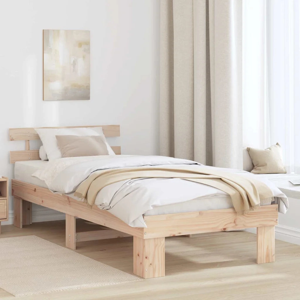 Letto singolo | Letto per adulti | Struttura del letto Naturale 90 x 200 cm Pino massello