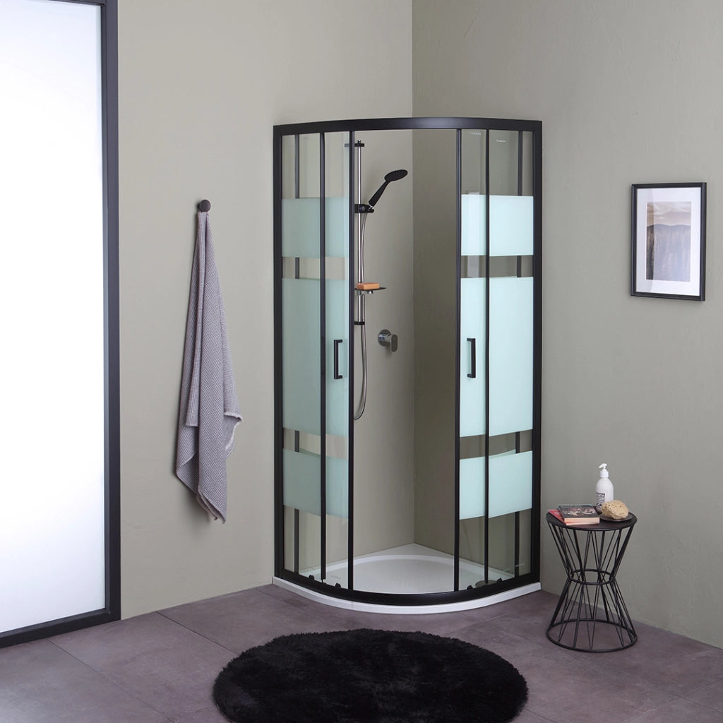 Box doccia angolare 90x90 profili neri