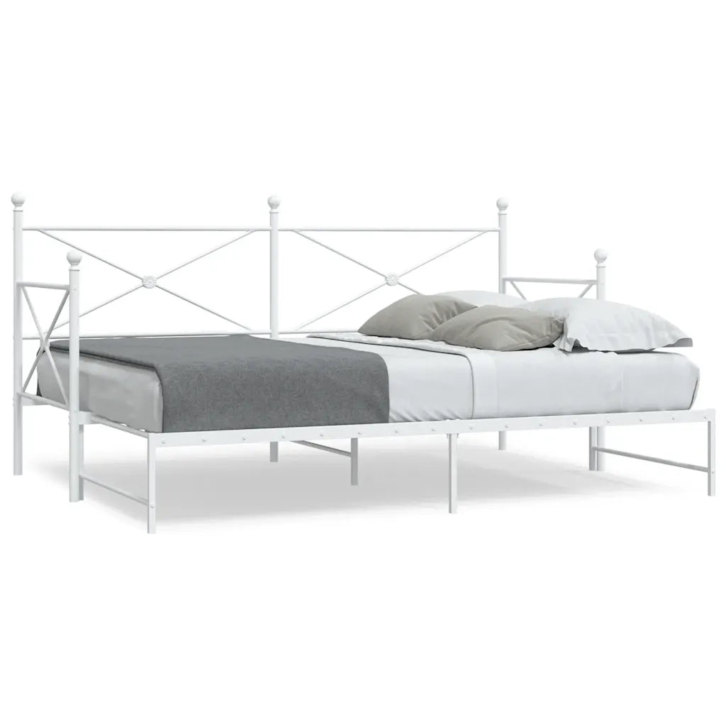 Divano letto | Sof¨¤ letto | Letto singolo Estraibile senza Materasso Bianco 90x200cm Acciaio