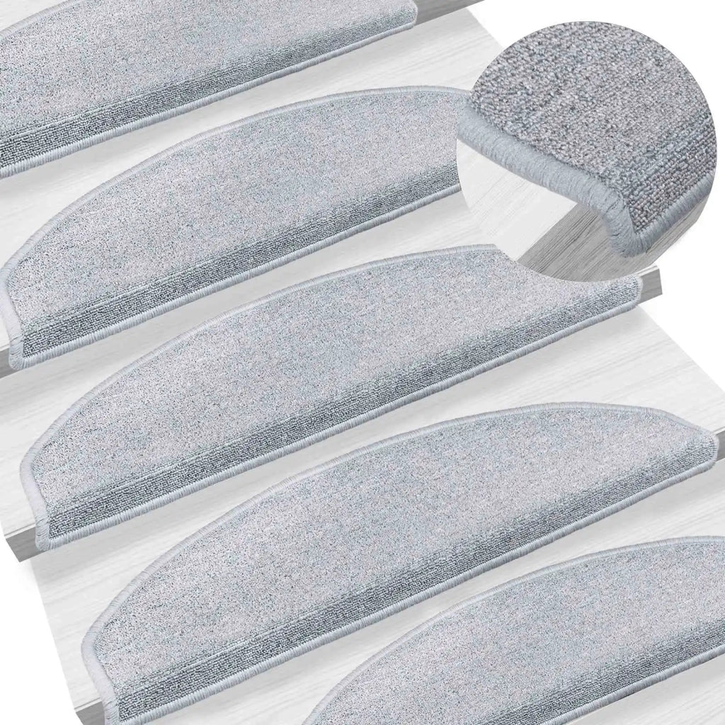 Tappetini per scale autoadesivi 15 pz | Gradini per Scale Grigio Chiaro