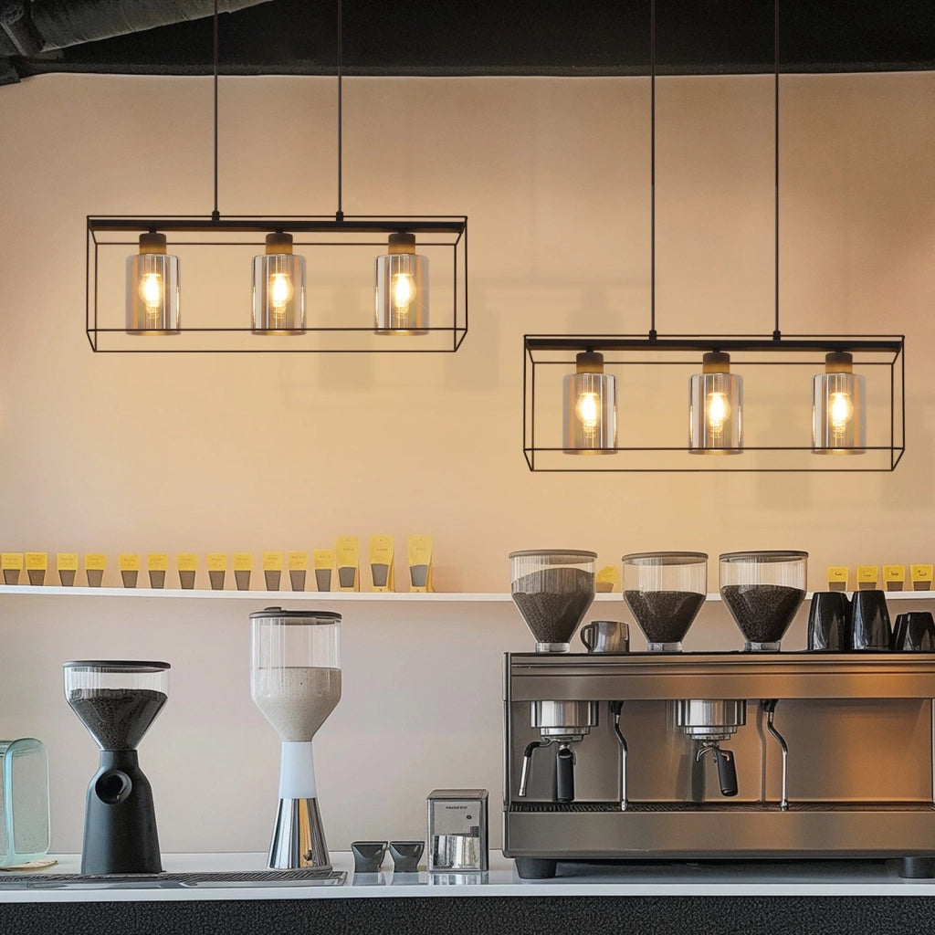 Lampada a sospensione ZMH vintage 3 luci vetro E27 per sala da pranzo e cucina