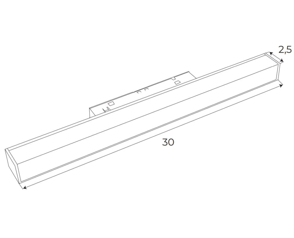 Lampada lineare magnetica ON/OFF bianca LED 9,4W 3000K Maxlight