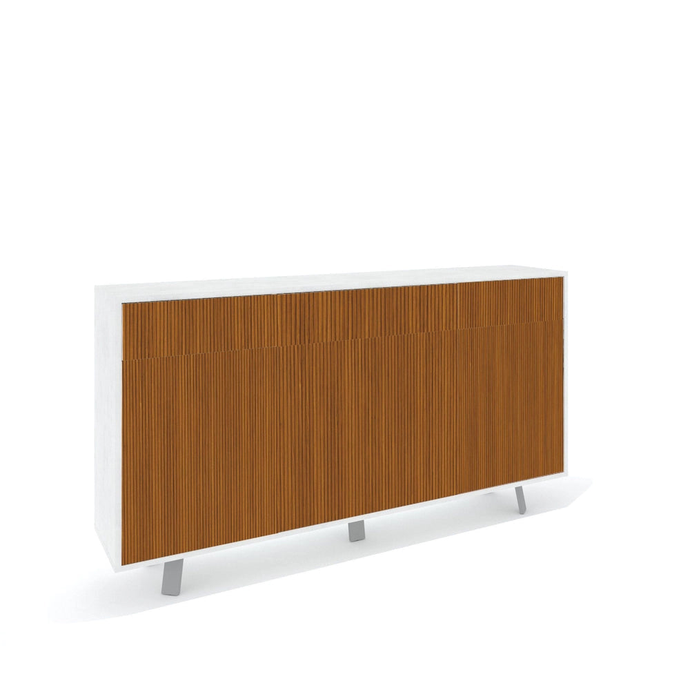 Mobile Soggiorno 3 Ante 3 Cassetti 164x41 h92cm Ossido Bianco Rovere Dogato