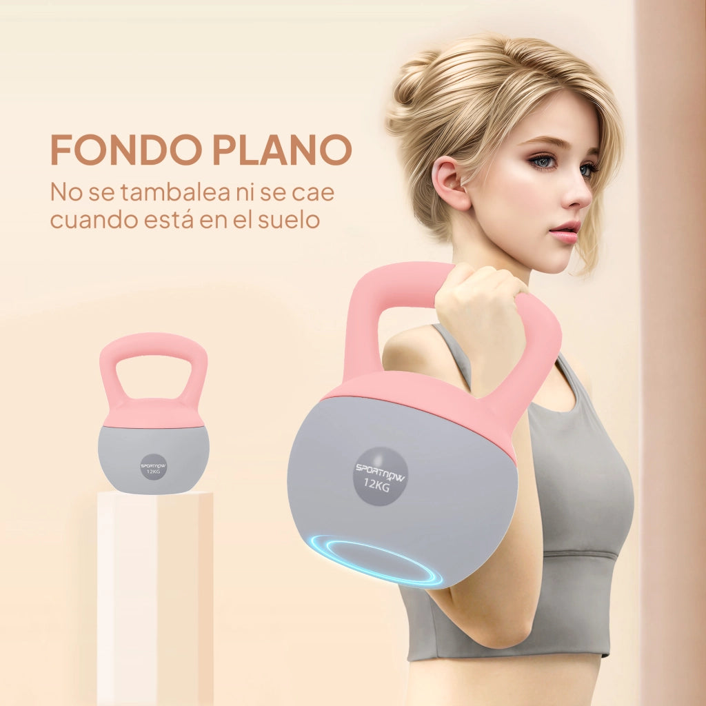 Kettlebell 12 kg ¨C zephmum ¨C Rosa e Grigio 21x21x30 cm