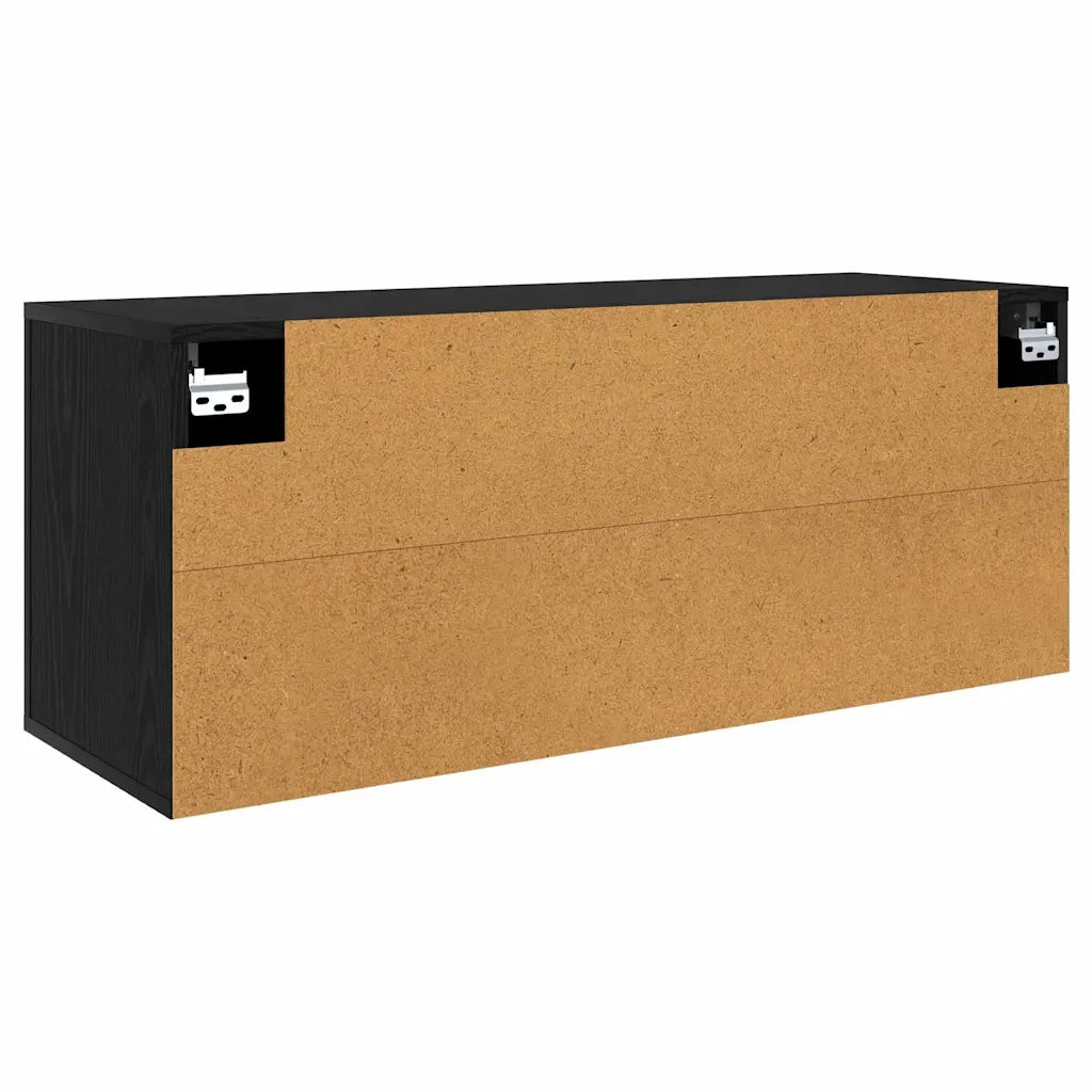 Mobile TV da Parete | Armadietto TV | Mobile Porta TV Rovere Nero 100 x 34,5 x 40 cm