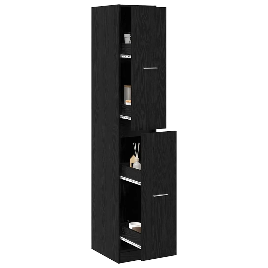 Armadio da Apoteca Rovere nero 30 x 41 x 174.5 cm 3365620