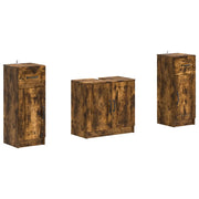 Set di Armadi da Bagno da 2 Pezzi UTRECHT Rovere Fumo 3418058