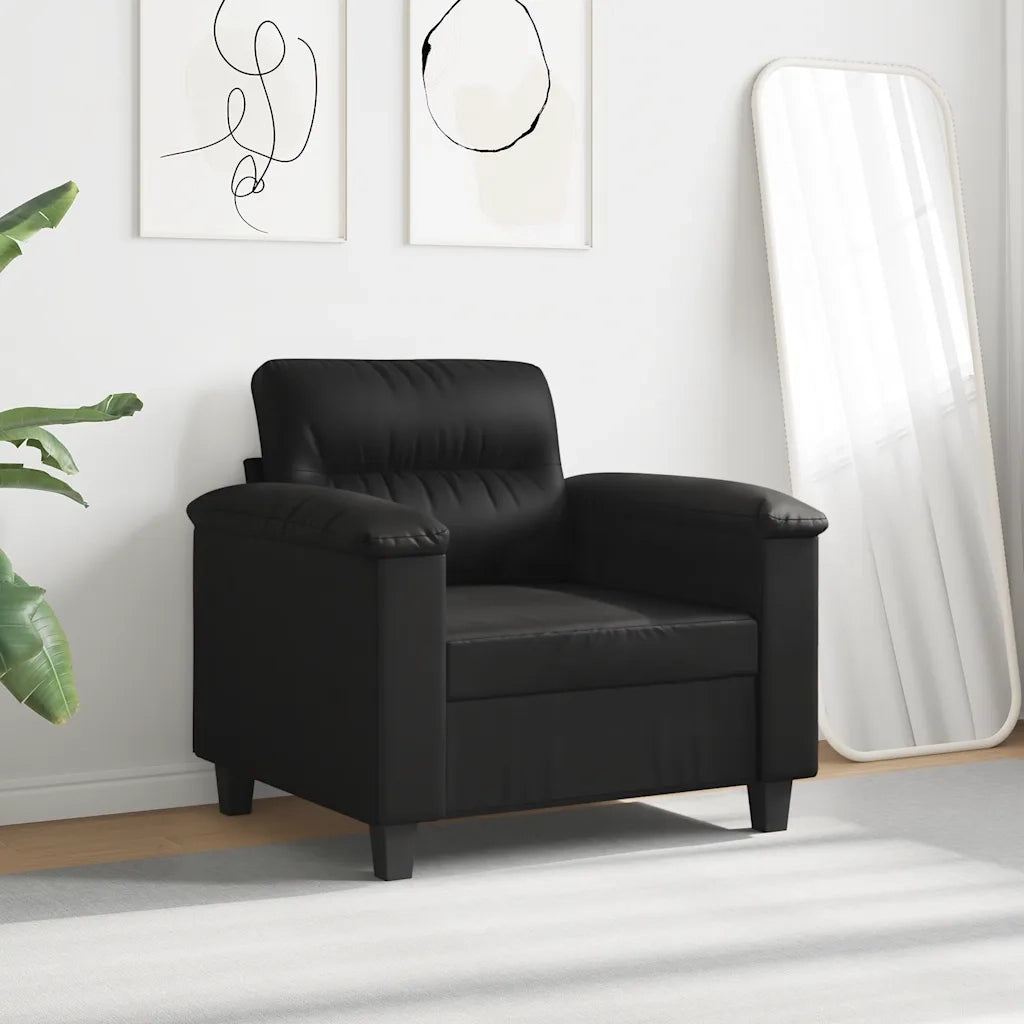 Divano Sedia-Poltrona Nera 60 cm in Microfibra