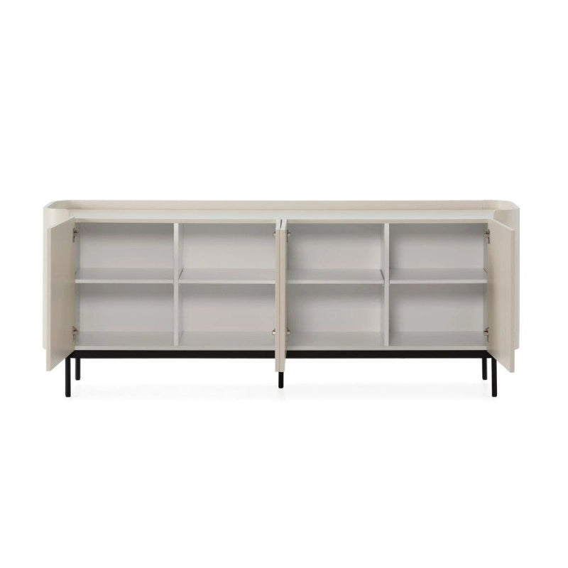 Credenza Willa18924 con 4 ante effetto cannettato colore crema