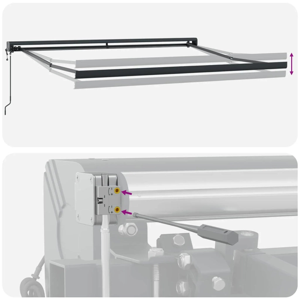 Tenda da Sole Nero 350 x 250 x 165 cm Poliestere e Alluminio 3330336