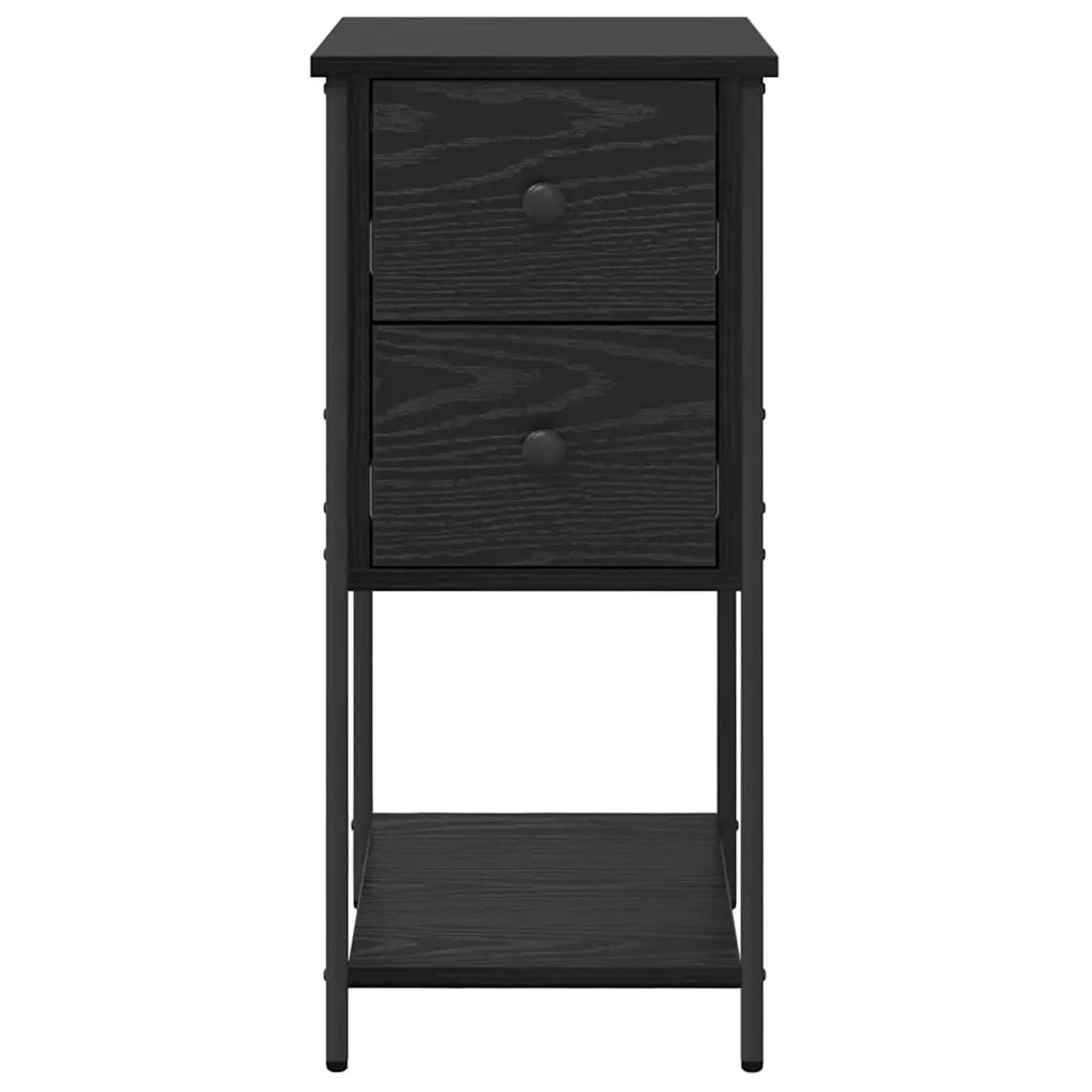 Armadio da Notte con cassetto 2 pcs Rovere nero 32 x 42 x 70 cm 871290