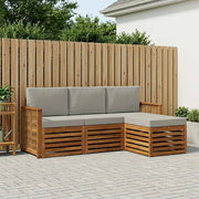 Set di divani da esterno 4 pcs Naturale e Grigio Chiaro 3384207