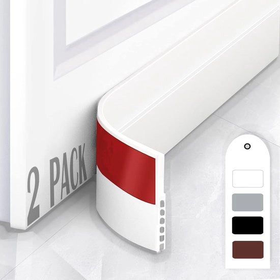 Strisce di chiusura per porte - Blocco di chiusura autoadesivo - Resistente all'usura - Isolamento acustico - Blocco di porta in silicone - 100 x 5 cm - Bianco - 2 pezzi