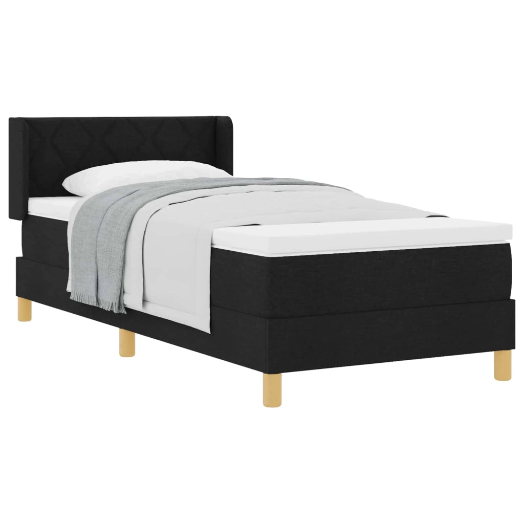 Letto a molle con materasso Nero 200 x 90 cm Tessuto 3341337
