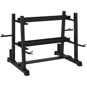 Rastrelliera per Manubri in Acciaio ¨C Xylo ¨C 4 Aste Regolabili, 131x75x80 cm, Nero