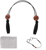 Banda per occhiali sportivi, flessibile, senza coda anti-slip, con panno per pulire occhiali, per occhiali da sole, occhiali da lettura, stile per basket.