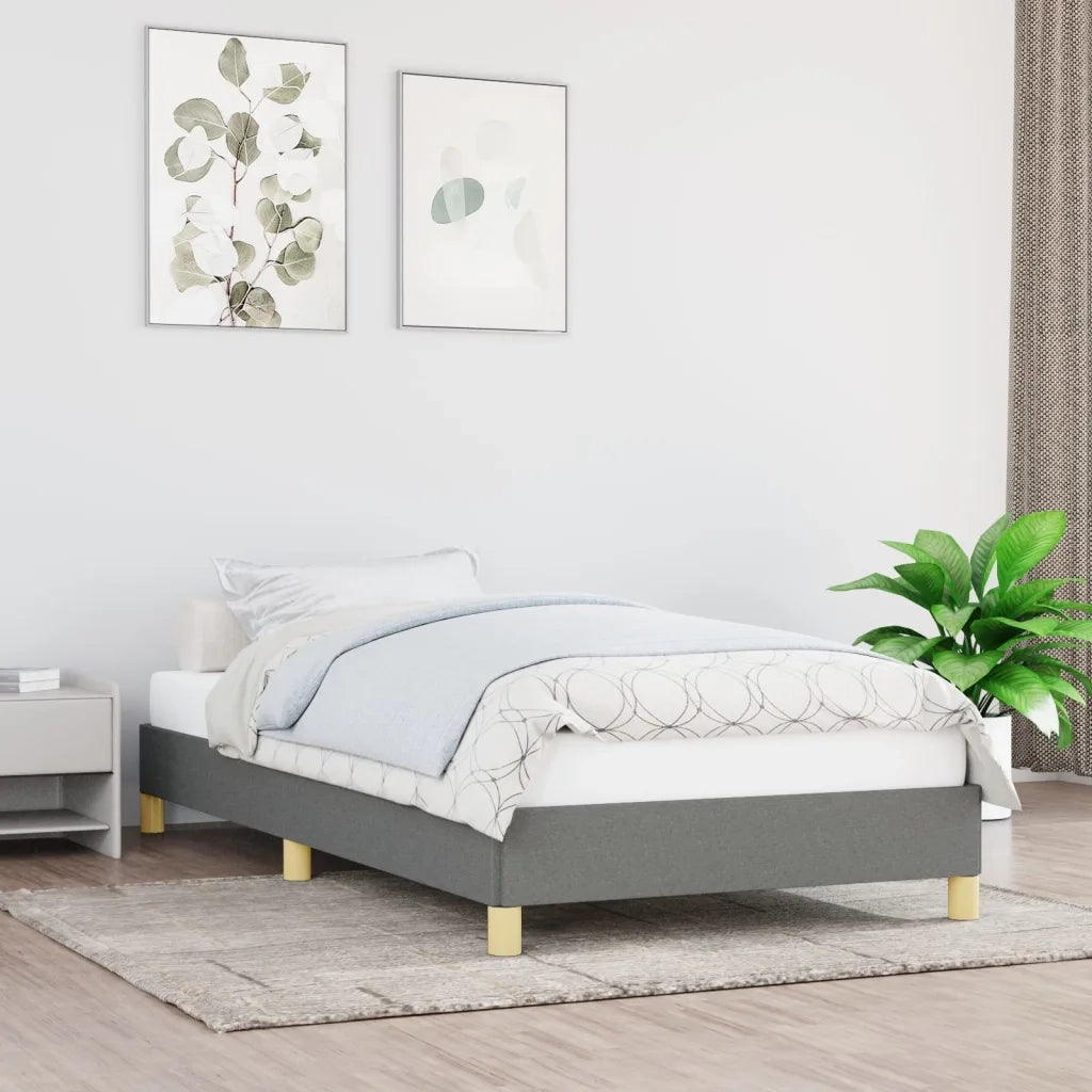 Letto singolo | Letto per adulti | Giroletto senza Materasso Grigio Scuro 90x190 cm Tessuto