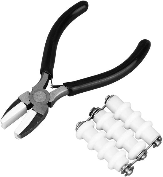 Direttore di filo per gioielli in nylon duraturo - 3 ruote - dispositivo per intrecciare fili - progetti di filatoio - dimensioni del prodotto 4,6x4x1,5 cm - attrezzatura per gioielli
