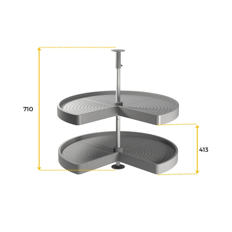 Pattumiere per raccolta differenziata per cucina, 3 x 10L, fissaggio inferiore, estrazione automatica, Acciaio e Tecno..