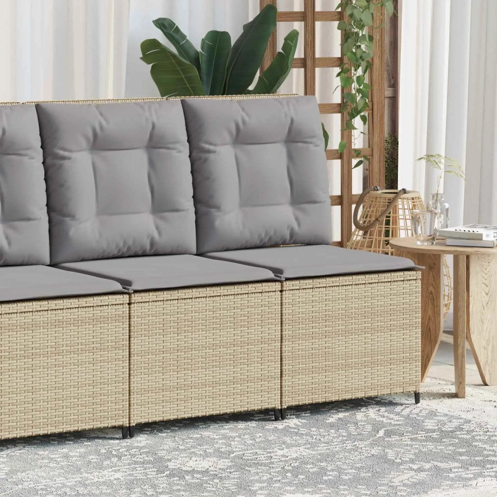 Divano da giardino con cuscino Beige e grigio polyrattan 3394479