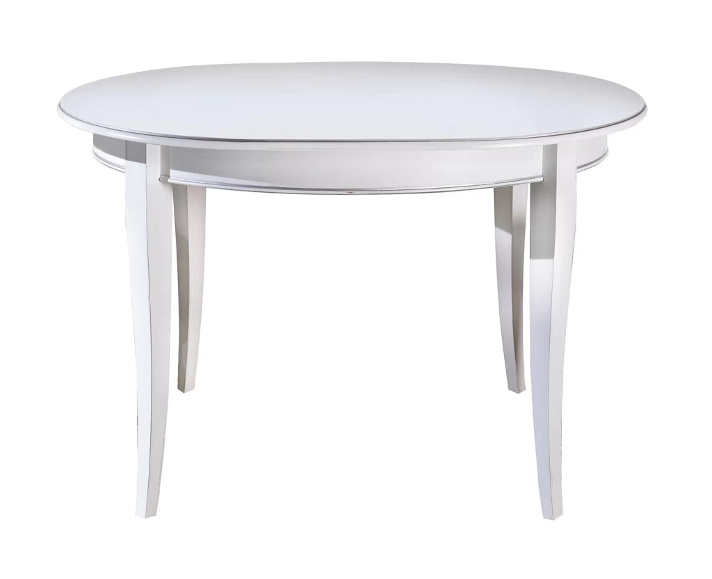 Tavolo rotondo allungabile in legno bianco l.120 p.120 h.80 - Mobili 2G