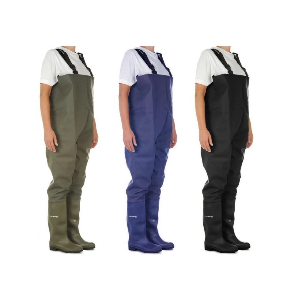 Trade Shop - Scafandro Da Pesca Stivali Coscia Tuta Waders Caccia Agricoltura Impermeabile -    45
