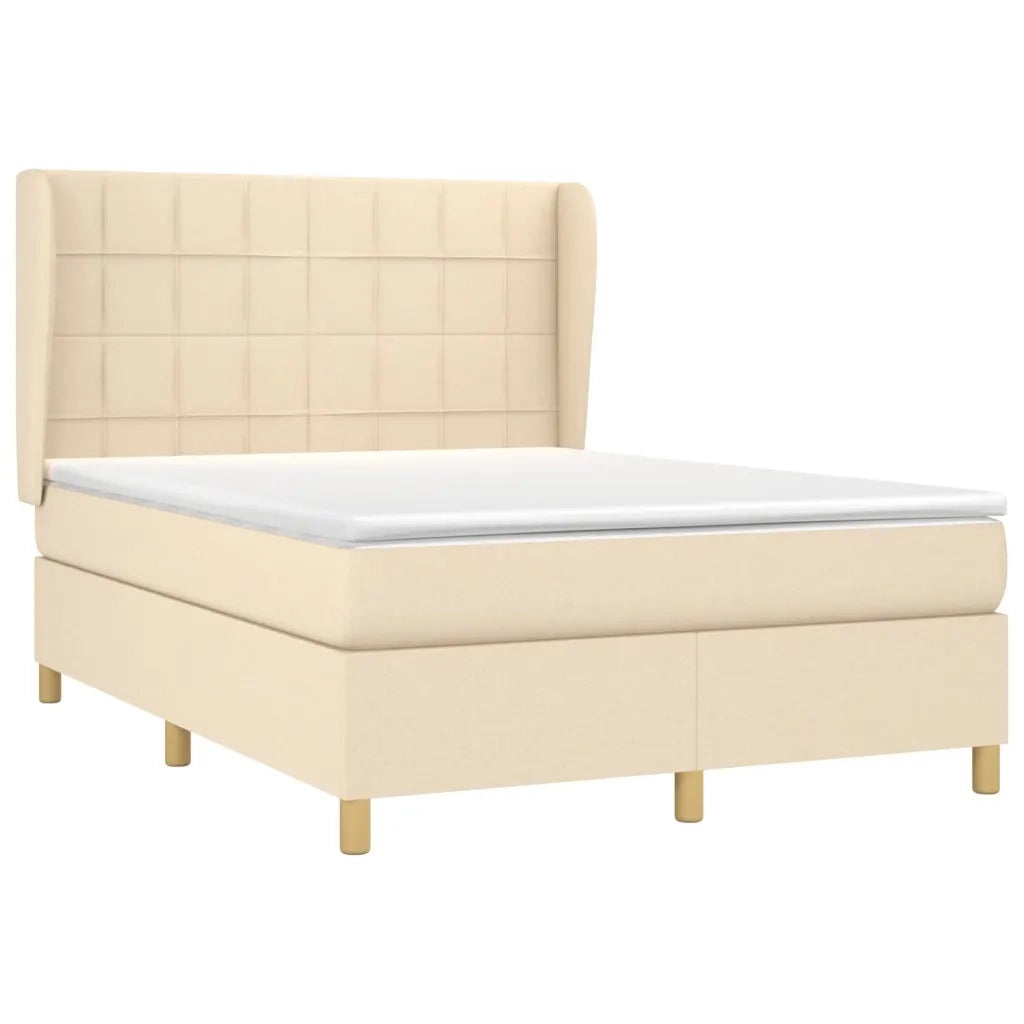 Giroletto a Molle con Materasso Crema 140x200 cm in Tessuto 3128530