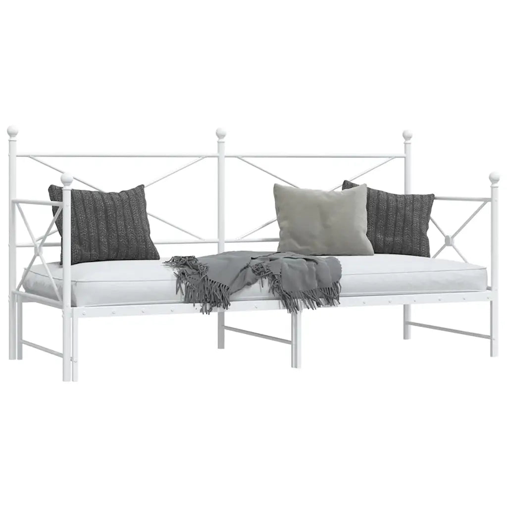 Divano letto | Sof¨¤ letto | Letto singolo Estraibile senza Materasso Bianco 90x200cm Acciaio