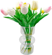 Vaso di vetro geometrico, vasi moderni, vaso di fiori in vetro per hydrocultura, vaso di tulipani, vaso di fiori in vetro, vaso decorativo per casa, ufficio e matrimonio (heptachroom)