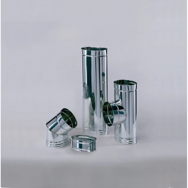 Canna Fumaria - Tappo con scarico condensa Monoparete ACCIAIO INOX AISI 316 -Vari Diametri- ø120