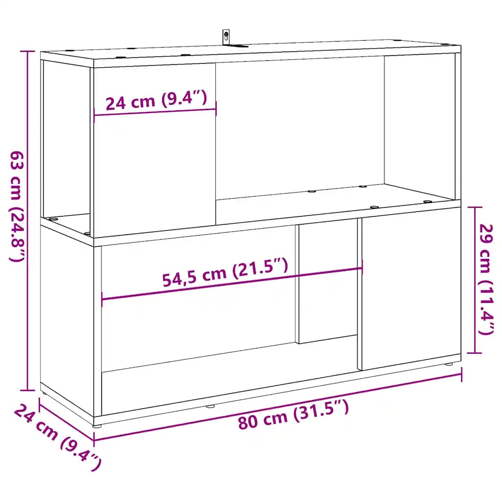 Libreria/Divisorio Rovere Artigianale 80x24x63 cm 856735