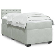 Giroletto a Molle con Materasso-Struttura Letto Grigio Chiaro 90x200 cm Velluto 415291