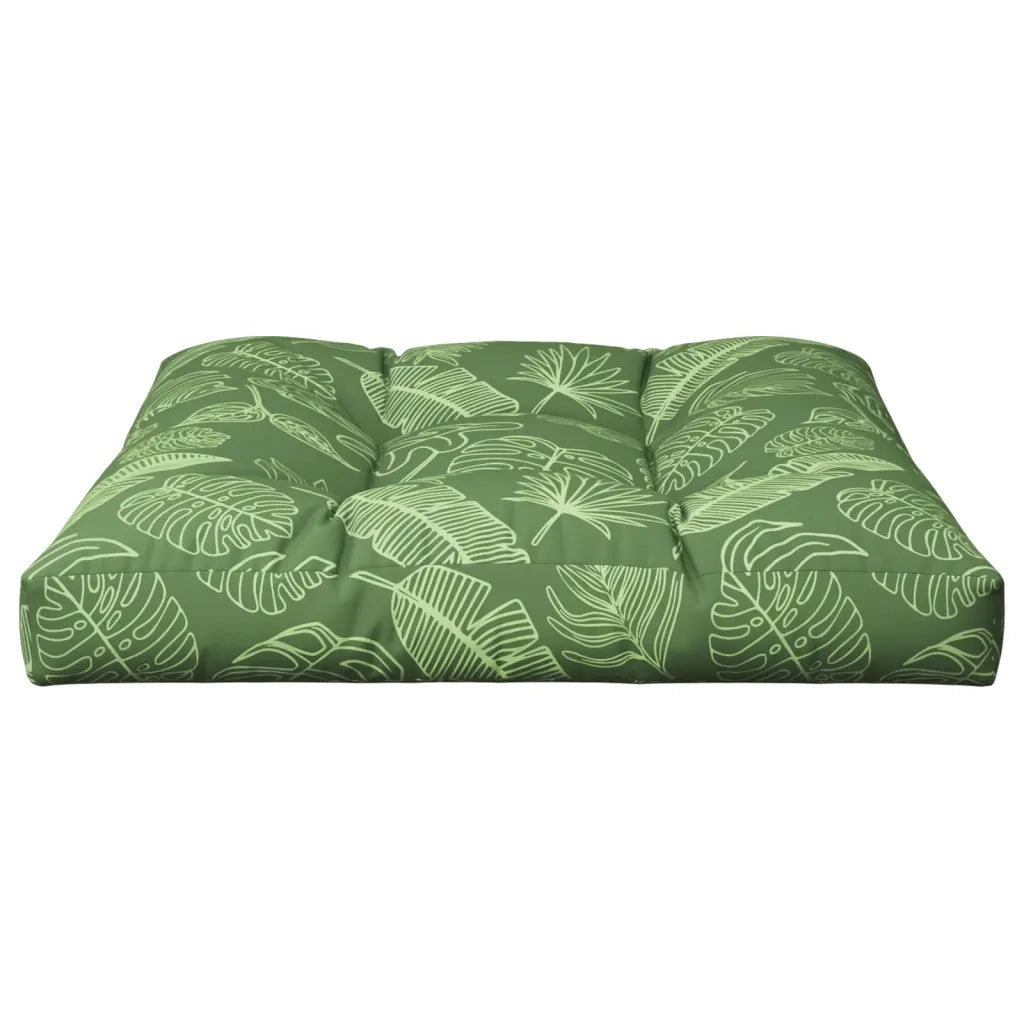 Cuscino per Pallet con Motivo a Foglie 70x70x12 cm in Tessuto 360488