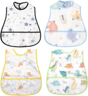 Slabbino per bambini, bimbi, impermeabile, slabbino con maniche corte, slabbino per l'allattamento con tasca integrata per bambini dai 6 ai 48 mesi, ragazzi, ragazze/bimbi