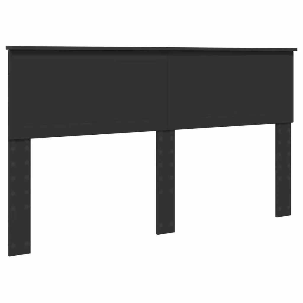 Struttura del letto-Giroletto Nero 160 x 200 cm Pino massello 382233