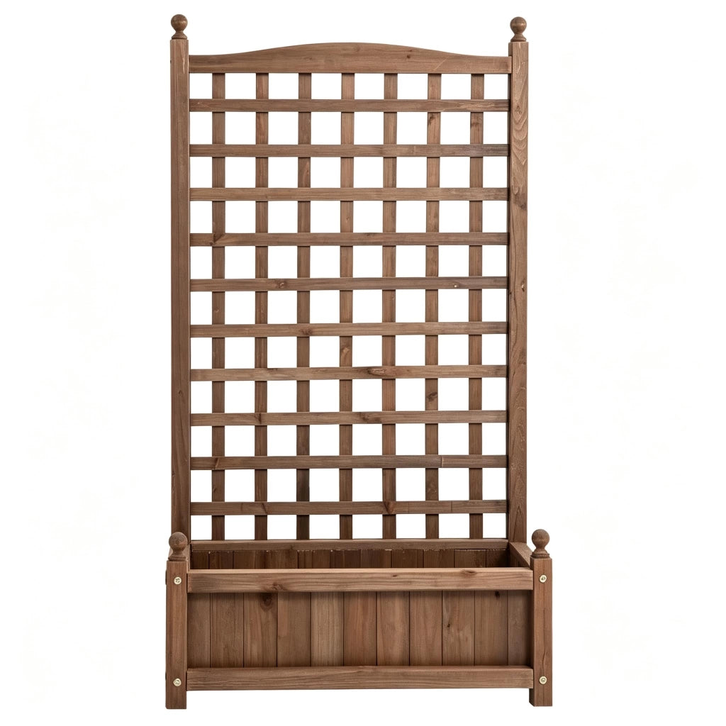 Fioriera con struttura rampicante, aiuola rialzata con retro in rete, elegante supporto per piante, elegante contenitore per piante con struttura a re