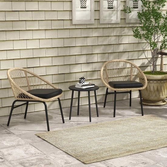Mobili per Terrazza 3 pezzi - Rotonde - Resistente all'Uso - Polyester - Impostazione per Balcone