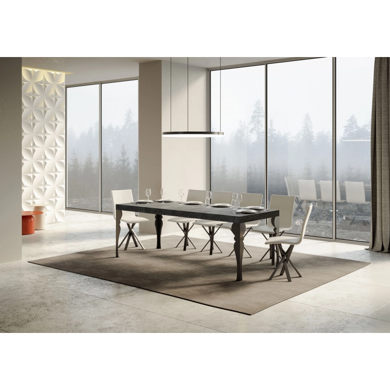 Tavolo allungabile 90x180/284 cm Paxon Premium telaio Antracite - Cemento