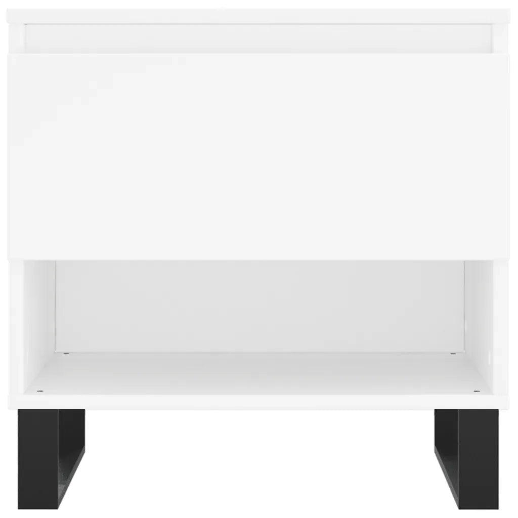 Tavolini Salotto 2 pz Bianchi 50x46x50 cm in Legno Multistrato 830925